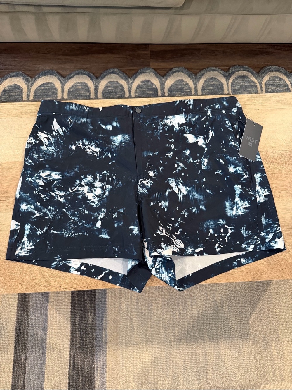 VRST Navy Splatter Athletic Shorts for Men
